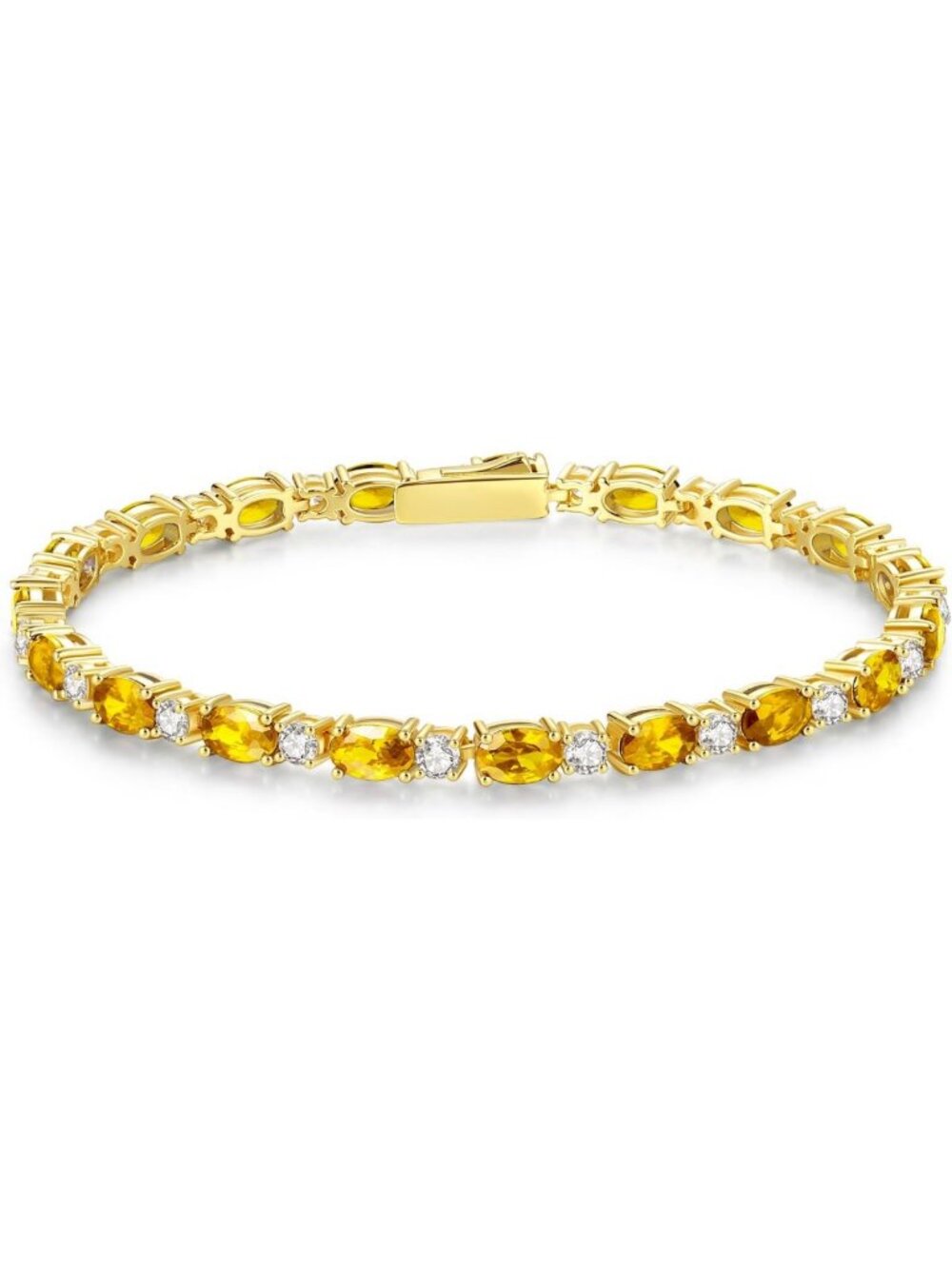 14K Gold Plated Birthstone Tennis Bracelet for Women - Elegant 7” Jewelry Gift